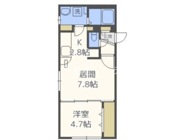 新道東駅 徒歩5分 1階の物件間取画像